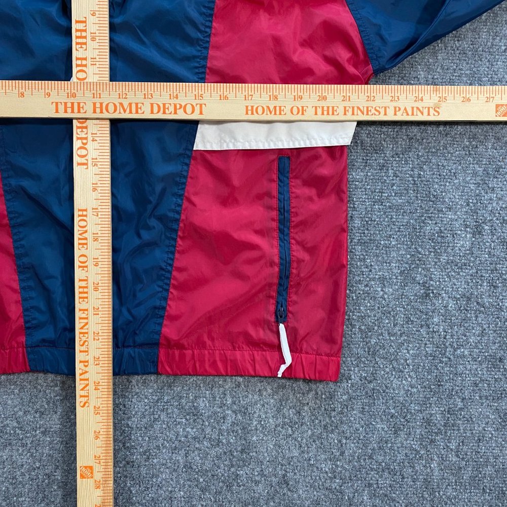 VINTAGE Woolrich Windbreaker Jacket Adult Small Red White Blue Hooded 90s VTG - Picture 8 of 16
